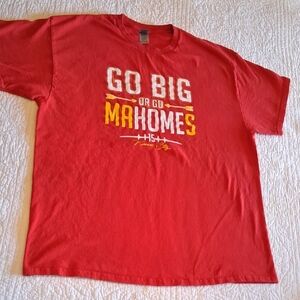 Gildan Red Graphic Tee - Go Big or Go Mahomes